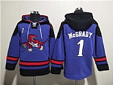 Men's Toronto Raptors #1 Tracy McGrady Purple Lace-Up Pullover Hoodie,baseball caps,new era cap wholesale,wholesale hats